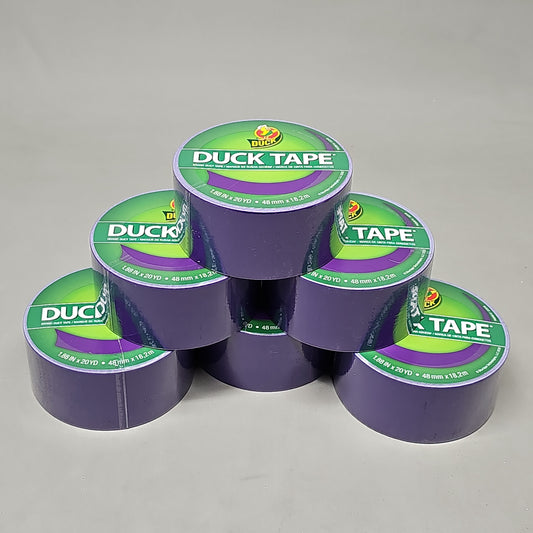 SHURTAPE DUCK TAPE 6 Rolls of Purple Duct Tape 1.88" X 20 YD 283896