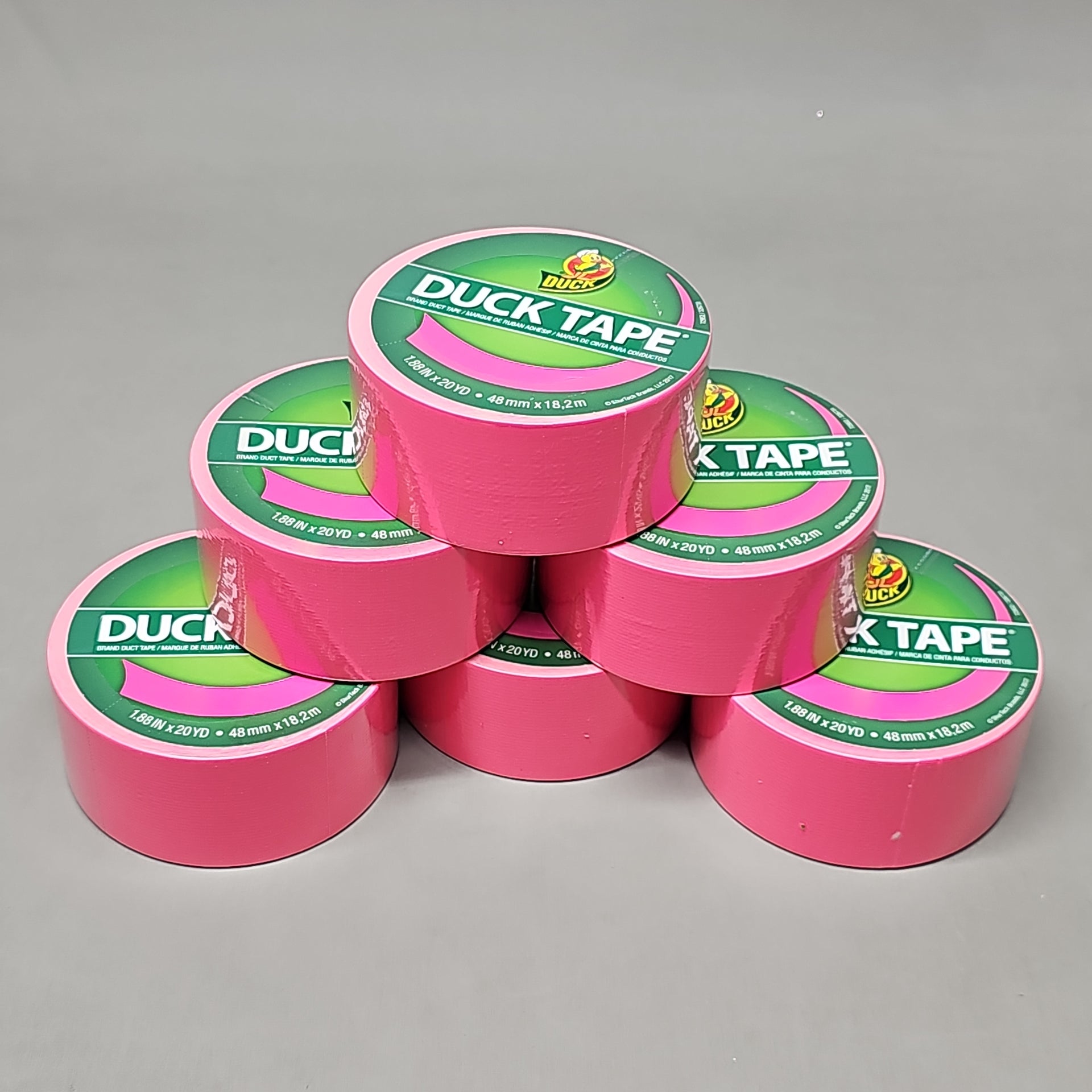 SHURTAPE DUCK TAPE 6 Rolls of Bown Duct Tape 1.88 X 20 YD 283873 (New)