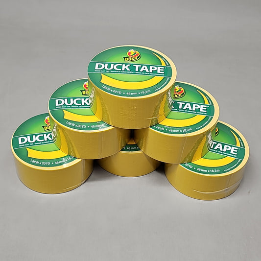 SHURTAPE DUCK TAPE 6 Rolls of Yellow Duct Tape 1.88" X 20 YD 283874