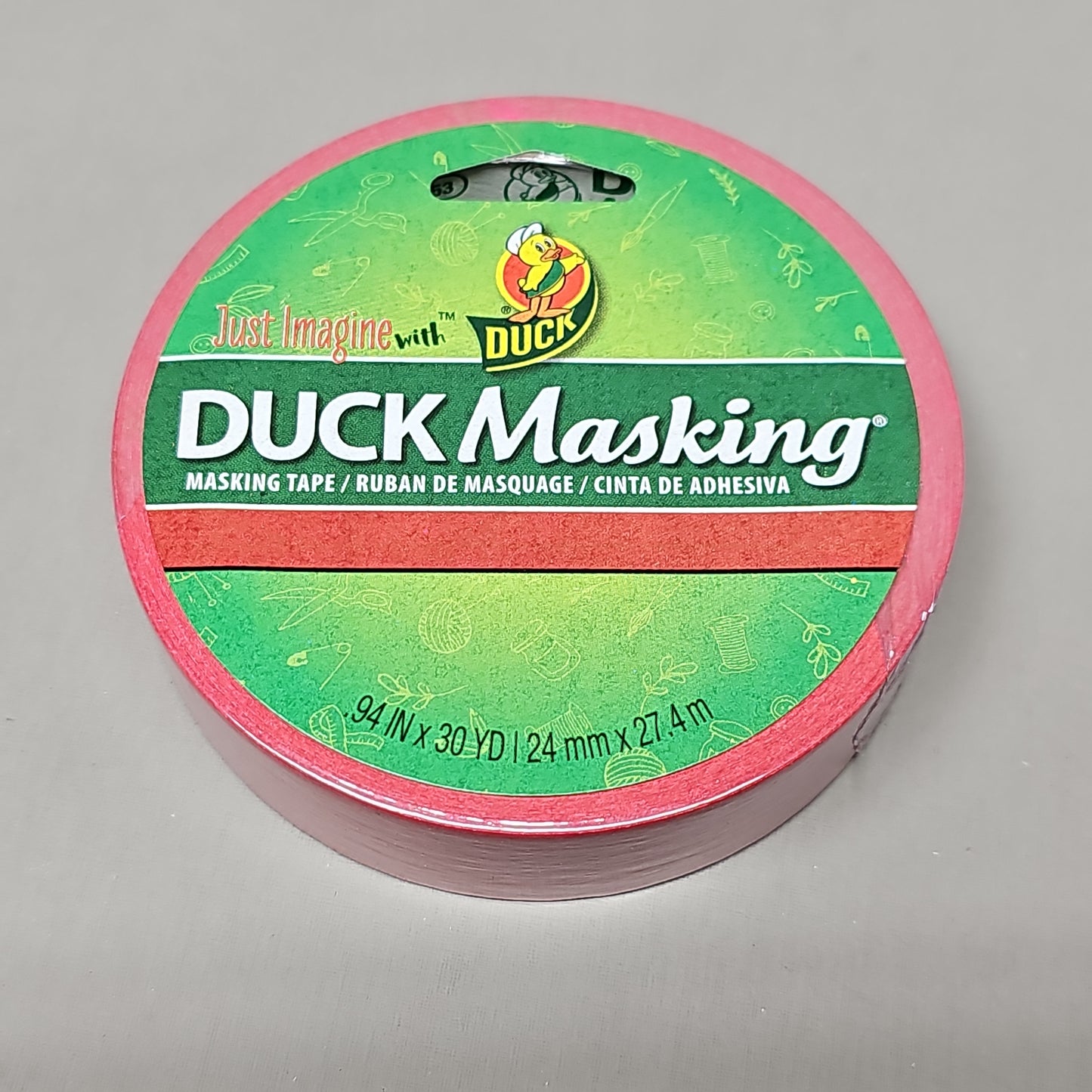 SHURTAPE DUCK Pack of 6 Duck Masking Tape .94" x 30 YD Red (New)