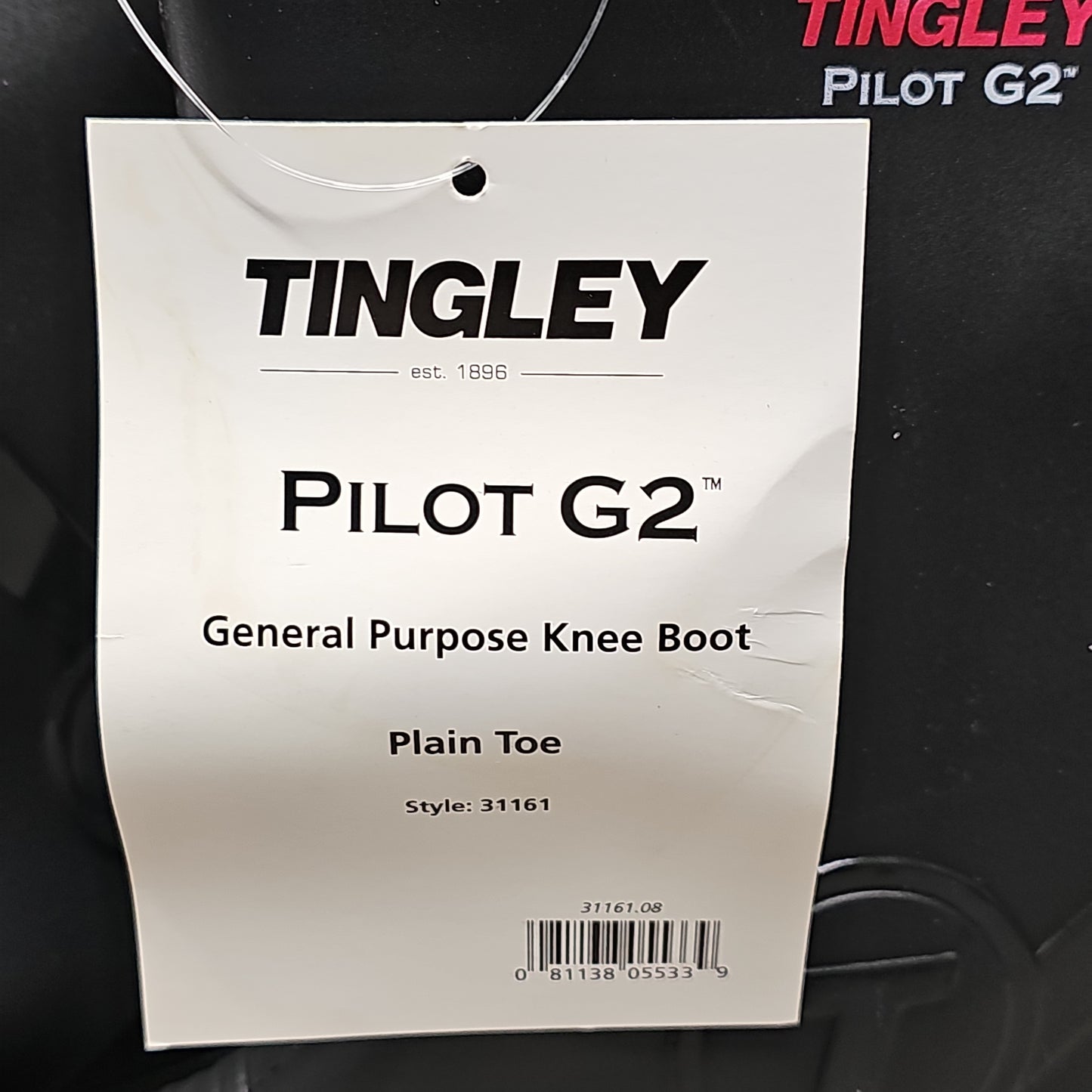 TINGLEY Pilot G2 Rubber PVC Work Boot Plain Toe Sz 8 Men 10 Women Black #31161 (New)