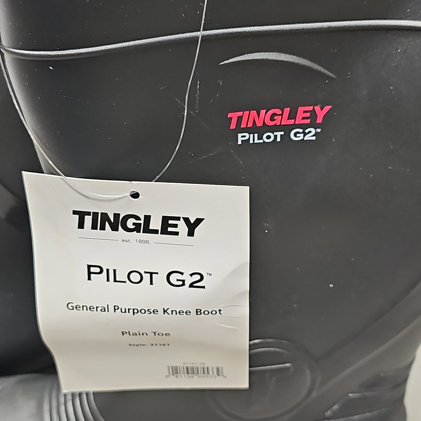 TINGLEY Pilot G2 Rubber PVC Work Boot Plain Toe Sz 8 Men 10 Women Black #31161 (New)