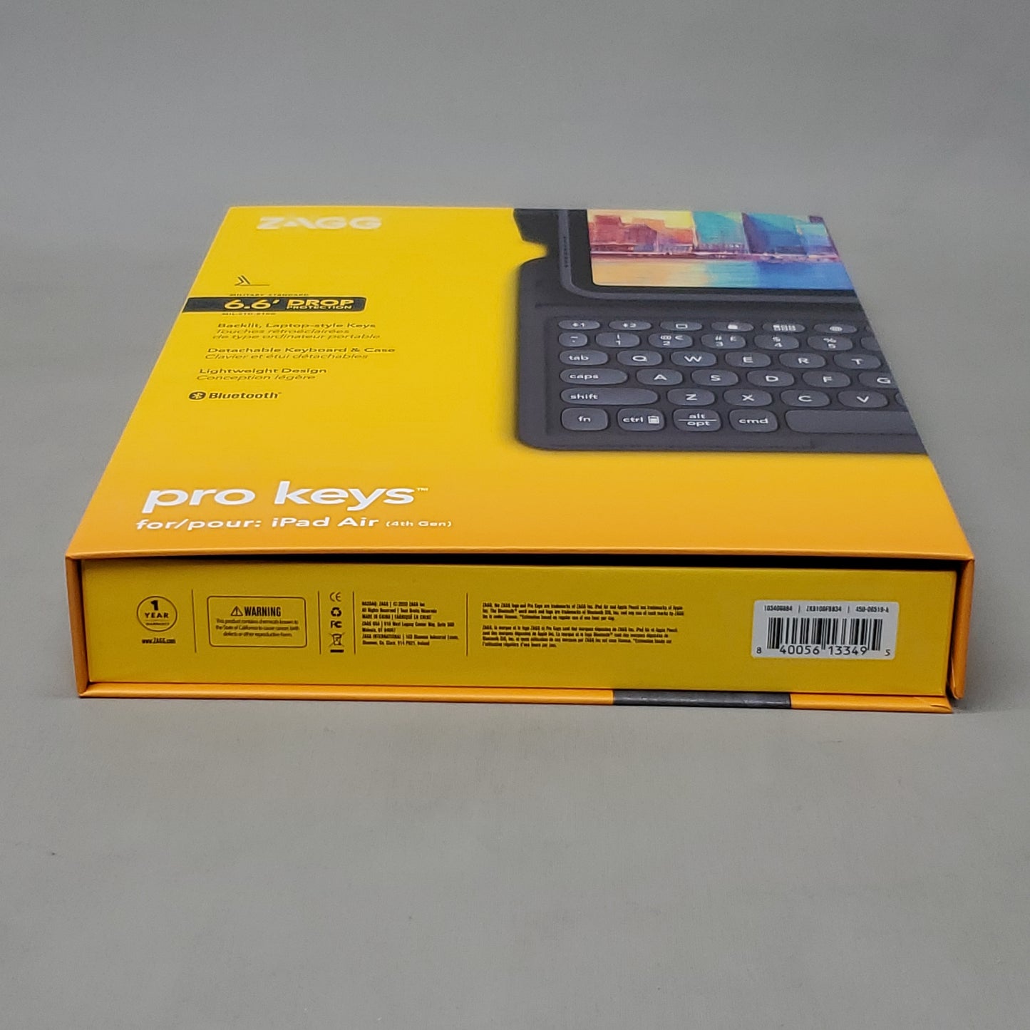 ZAGG Pro Keys Detachable Keyboard & Case For Apple iPad Air 10.9" Gray (New)