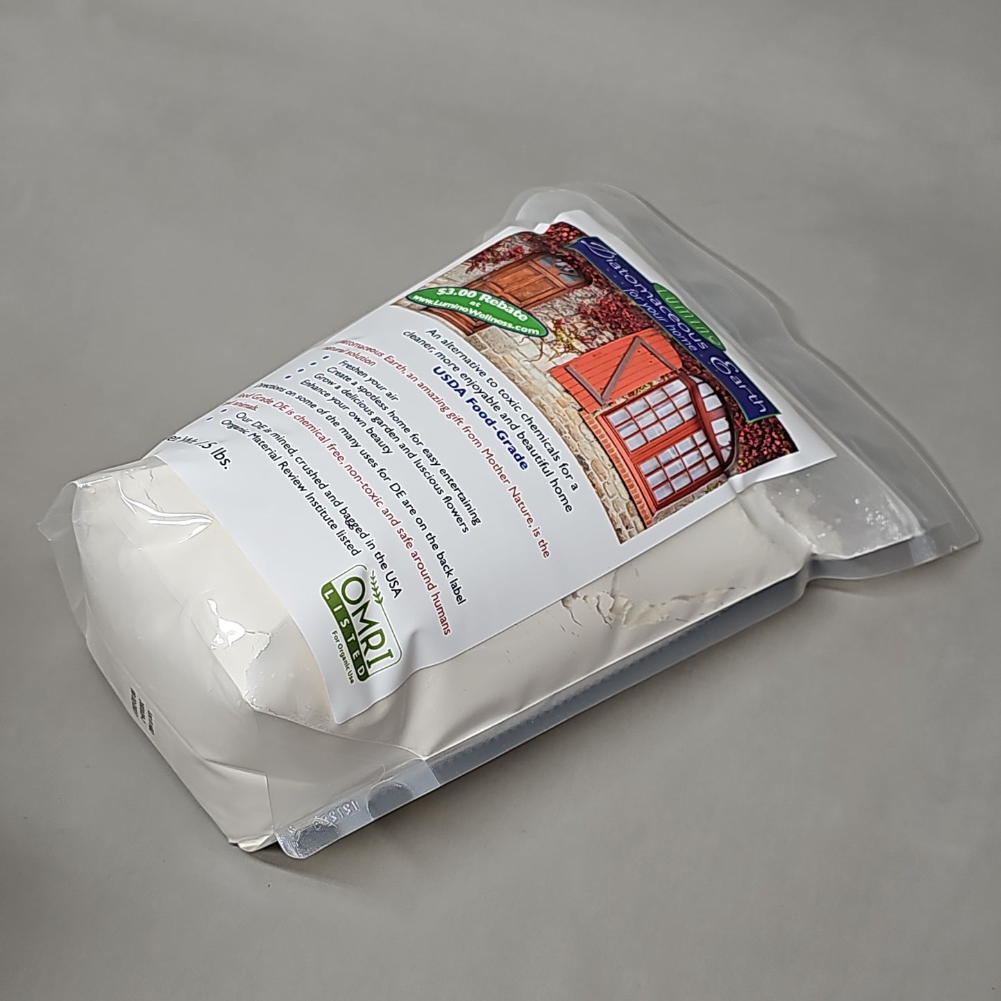 LUMINO Diatomaceous Earth For Your Home Food Grade 1.5 Lbs BB 02/27 MA595 (New)
