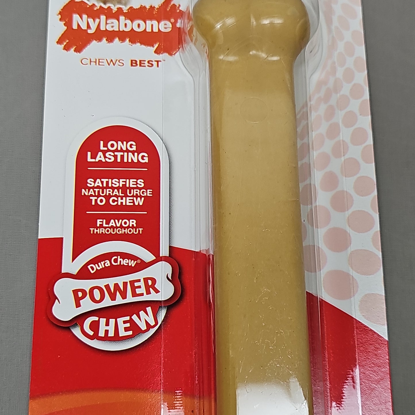 z@ NYLABONE Power Chew Peanut Butter Flavored Dog Chew Toy NPB104P (New)