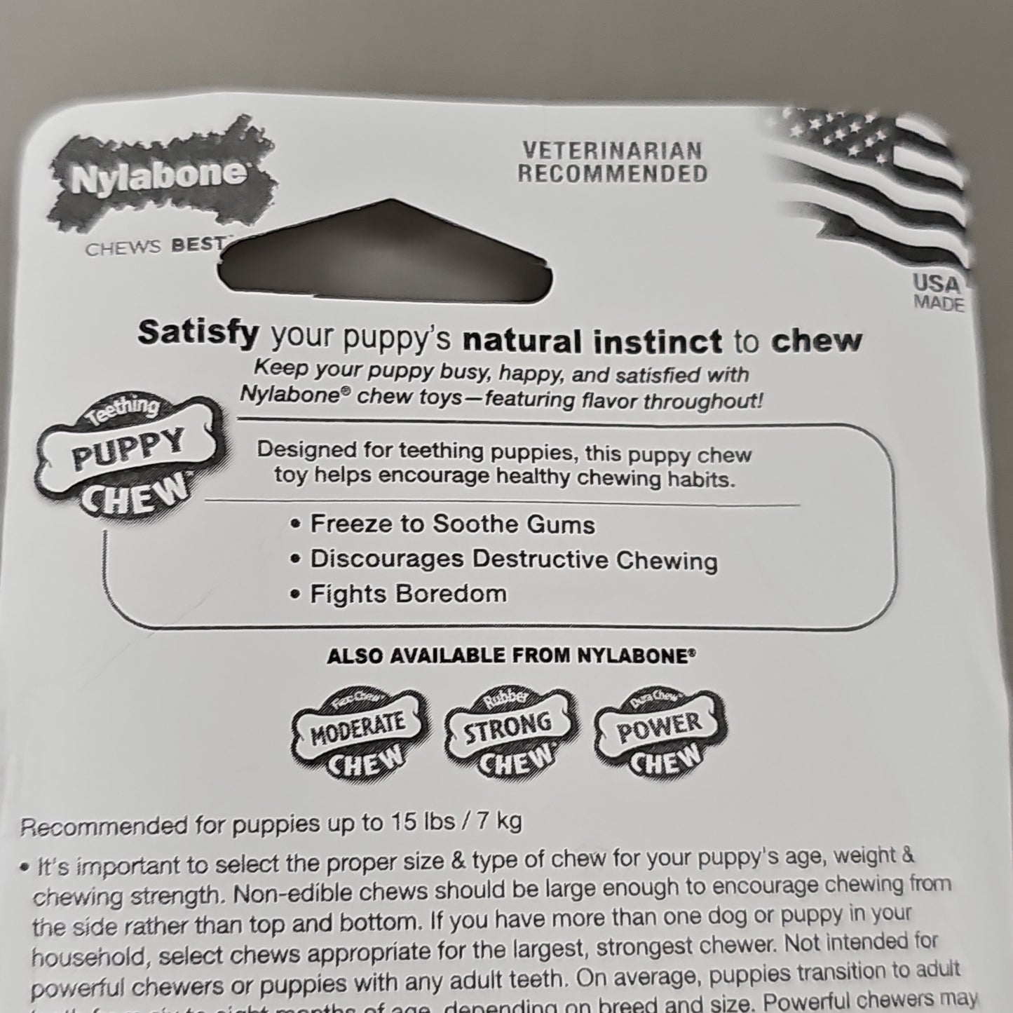 NYLABONE Puppy Chew Pack of 6! Dogs Chew Toy Blue Petite Bone Chicken Flavor NBP901P (New)