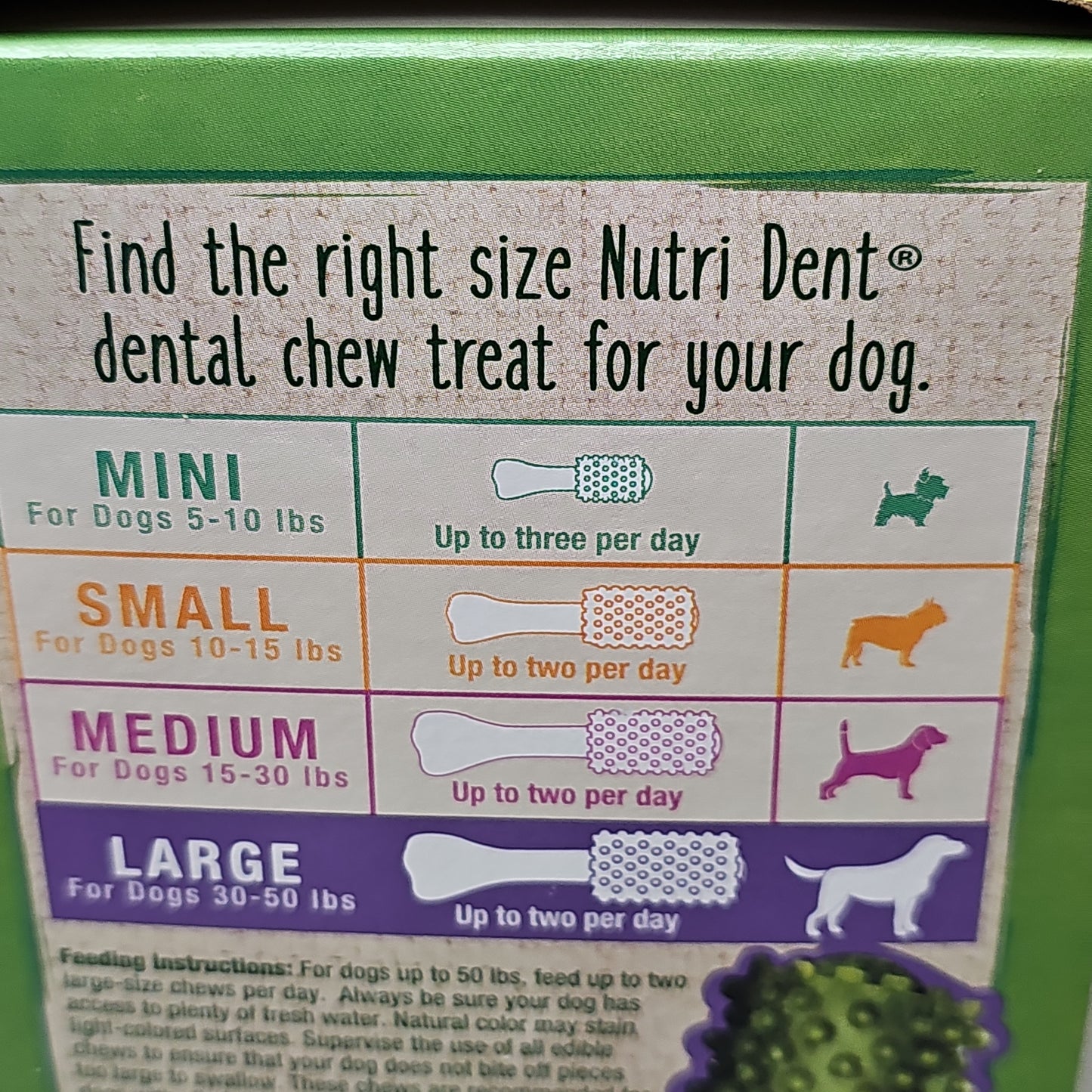 NYLABONE Natural Nutri Dent Dogs 80 Pack! Large 30-50 Lbs Dental Chew Treats NTD443T20P (New)