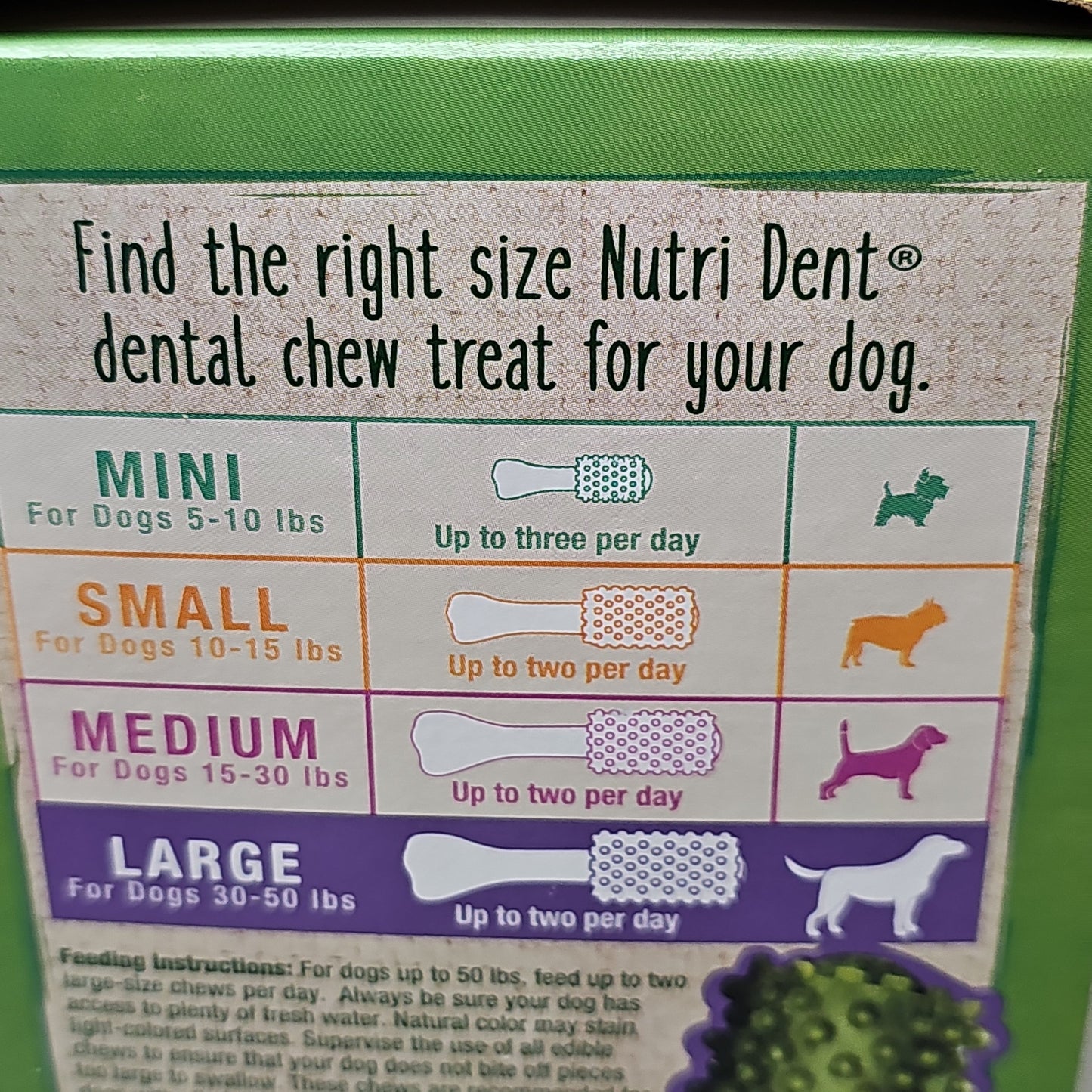 Z@ NYLABONE Natural Nutri Dent Dogs 20 Count Large 30-50 Lbs Dental Chew Treats NTD443T20P (New)