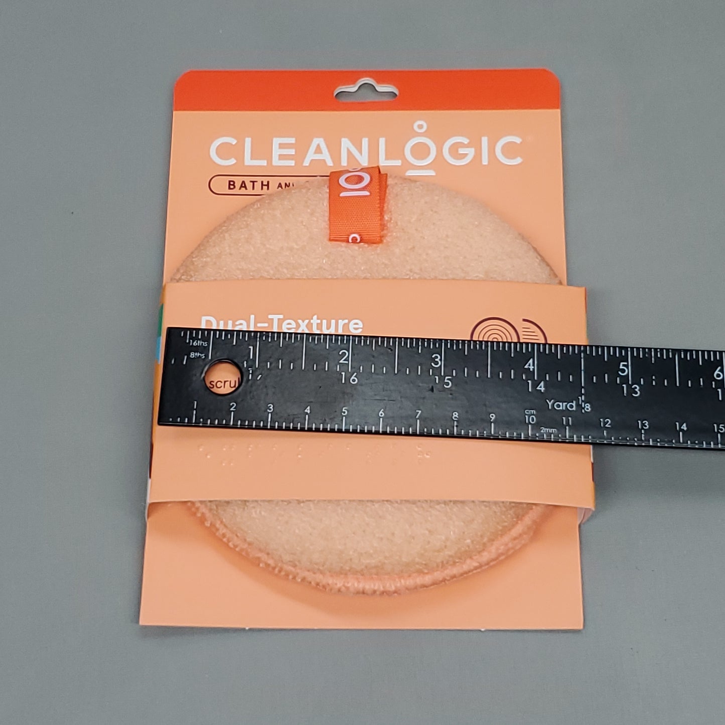CLEANLOGIC 3 Pack of Dual-Texture Body Exfoliator Scrubber 4.92"X.91" Orange (New)