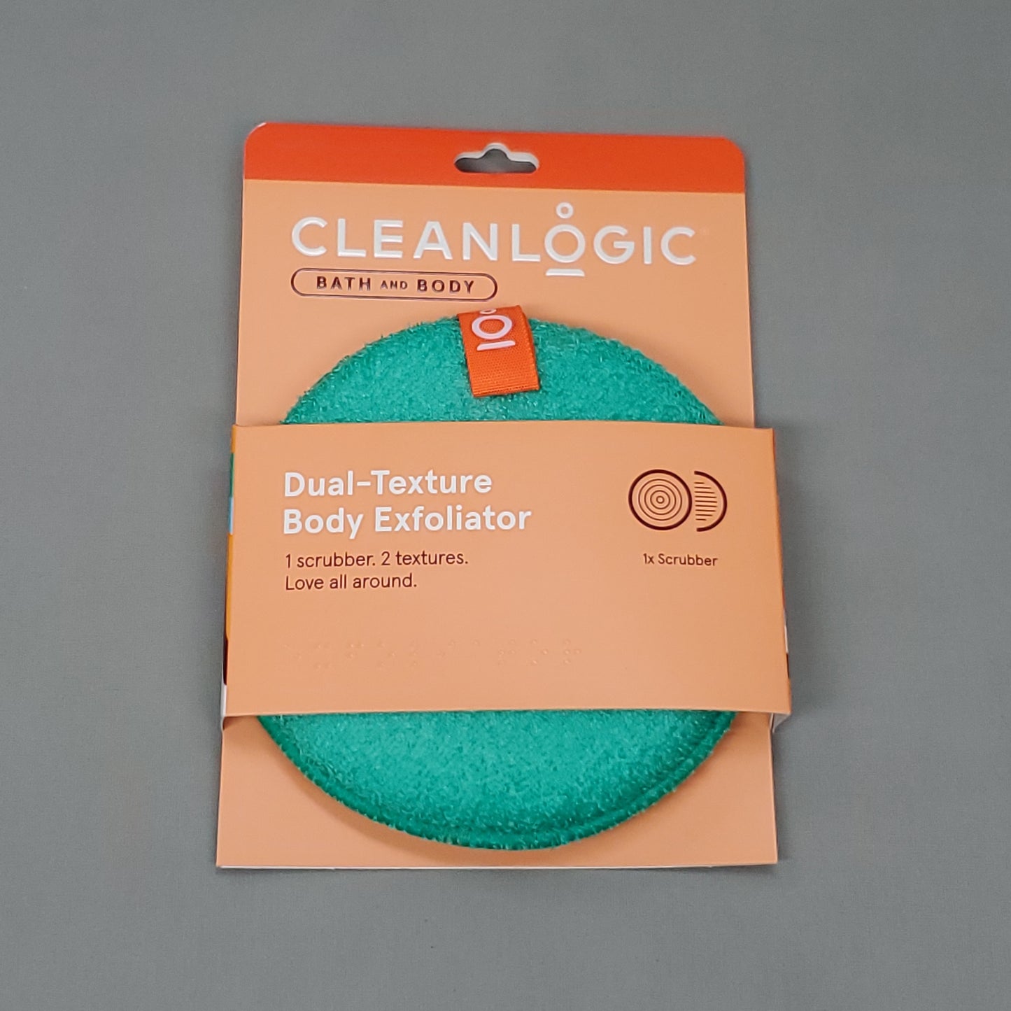 CLEANLOGIC 3 Pack of Dual-Texture Body Exfoliator Scrubber 4.92"X.91" Green (New)
