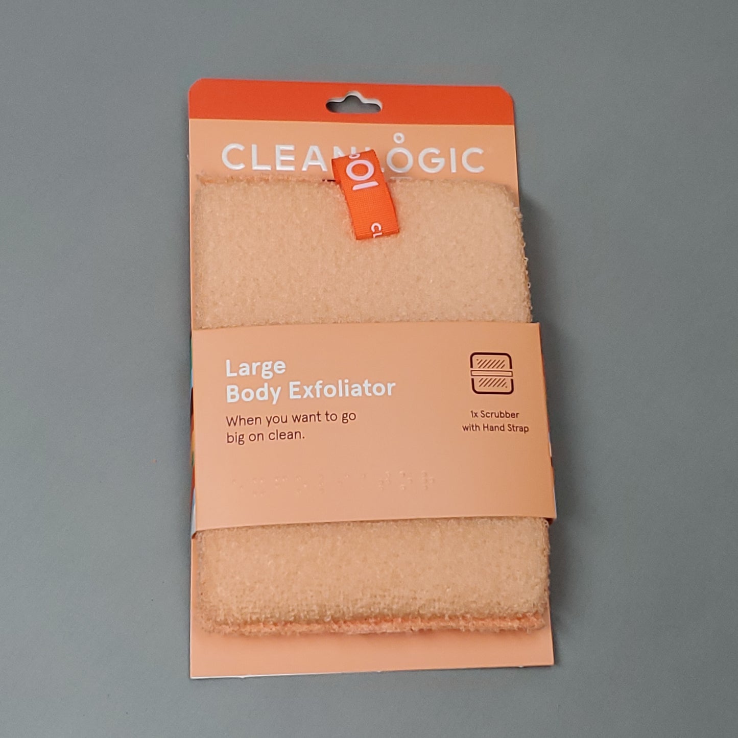 CLEANLOGIC 5 Pack of Large Body Exfoliator Scrubber 4.53"X6.1"X0.87" Orange (New)