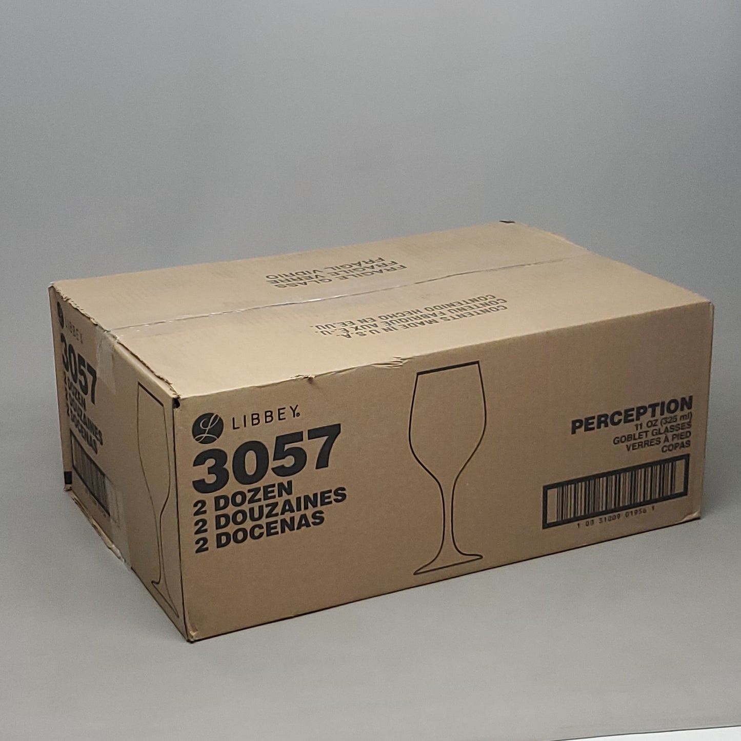 LIBBEY 2 Dozen (24) Perception 11 oz Goblet Wine Glasses 3057 (New)