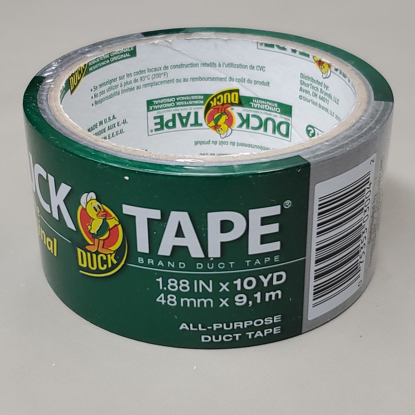 SHURTAPE DUCK TAPE 1 Roll of Grey Duct All Purpose Tape 1.88" X 10 YD 761288