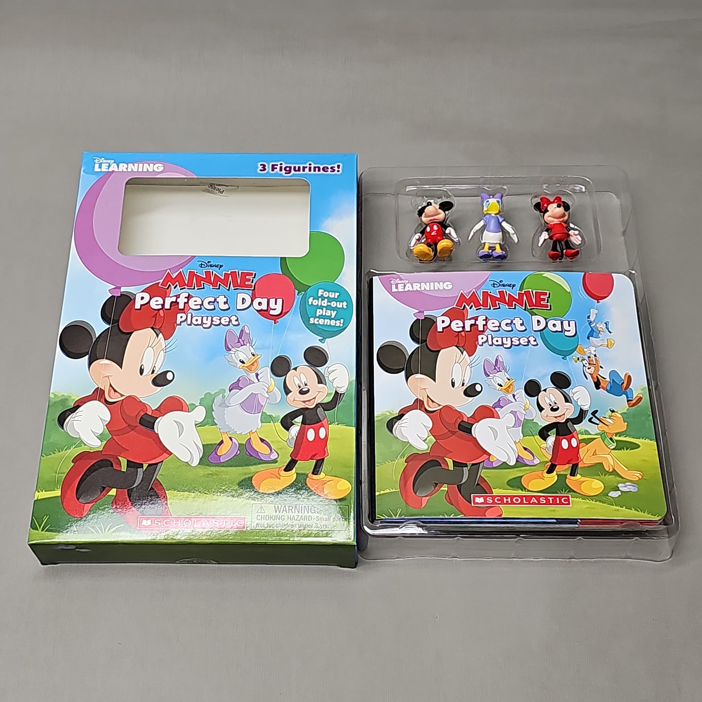 SCHOLASTIC DISNEY Minnie Perfect Day Playset With Book & Figurines (New)