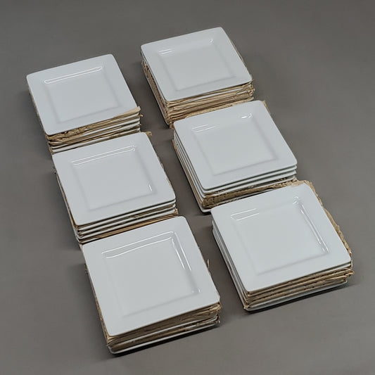 LIBBEY WORLD TABLEWARE 3 Dozen (36) Slate Bright White 6.25" Square Plates SL-6 (New)