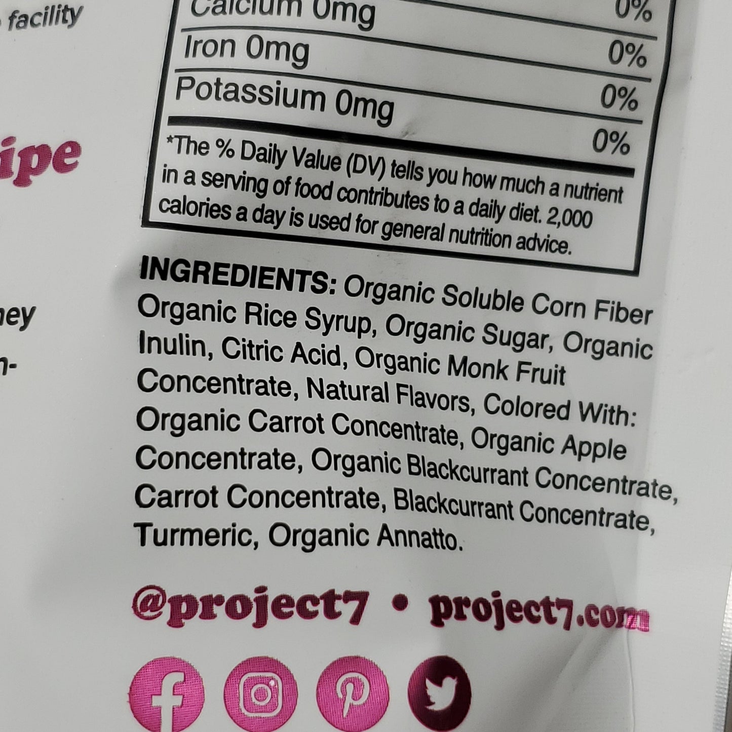 ZA@ PROJECT 7 Golly Lolli's 4 Flavors 1 Grams of Sugar per Bag of 16-3.5oz Exp 5/24 (New) A