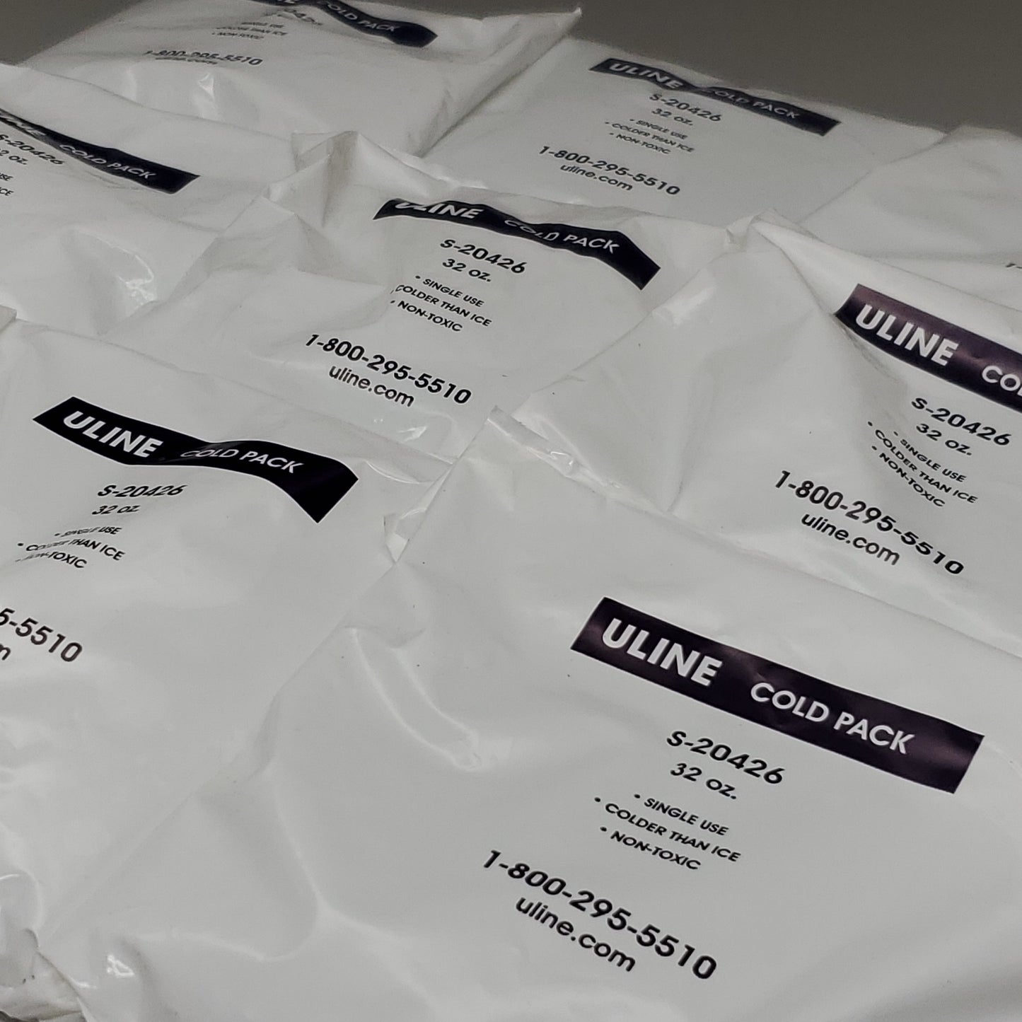 ZA@ ULINE Case of 9 Single Use Cold Packs 32 oz, S-20426 (New) L