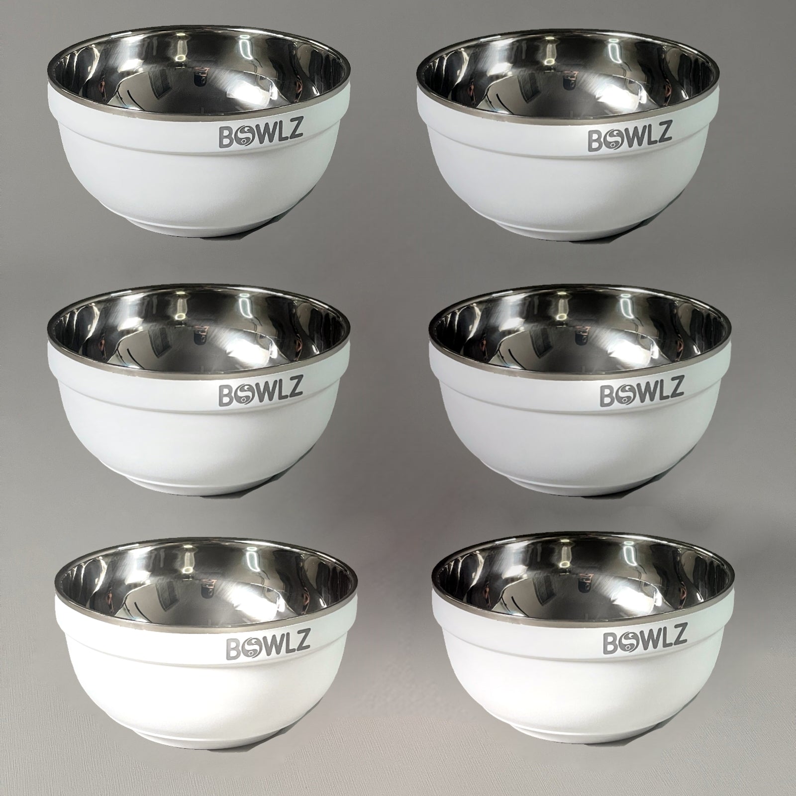 BOWLZ Set of 6 Stainless Steel Insulated bowl 16 oz White (New) ~Keeps –  PayWut