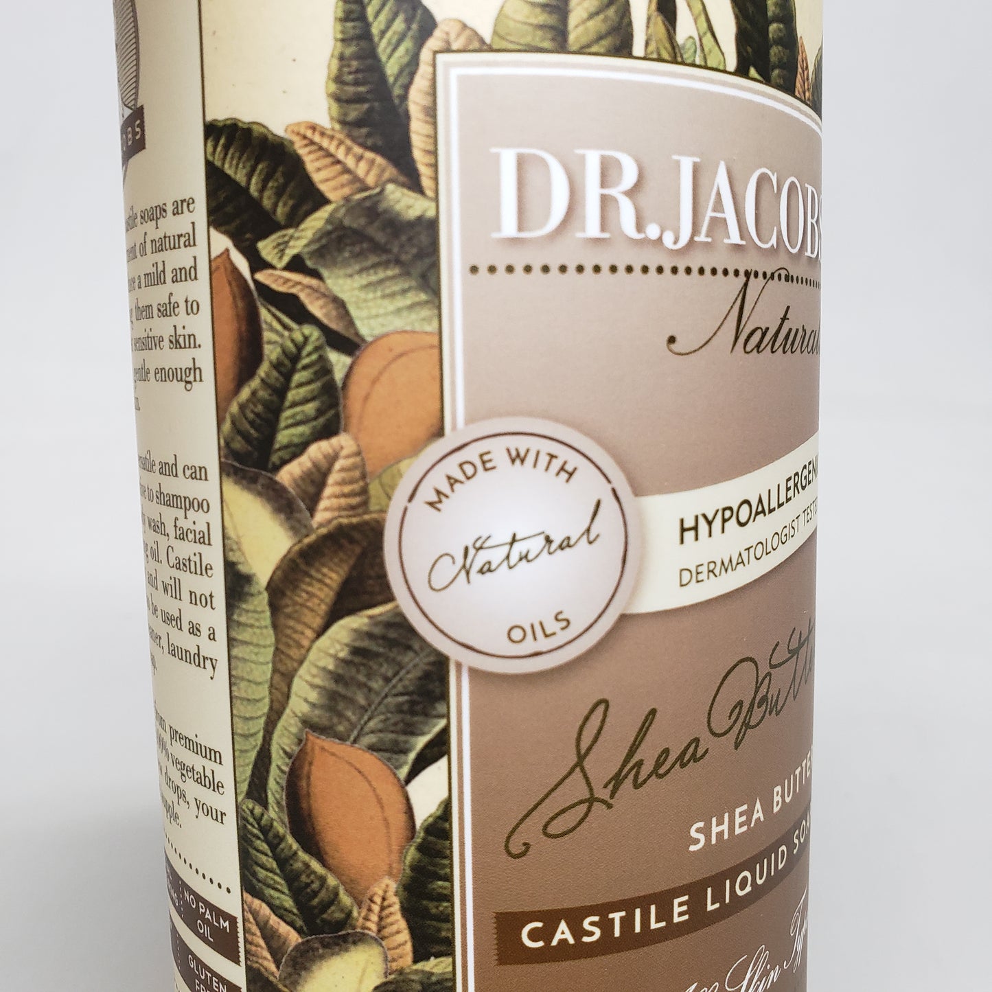 DR. JACOBS NATURALS Shea Butter Castile Liquid Soap 32 oz Hypoallergenic (New)