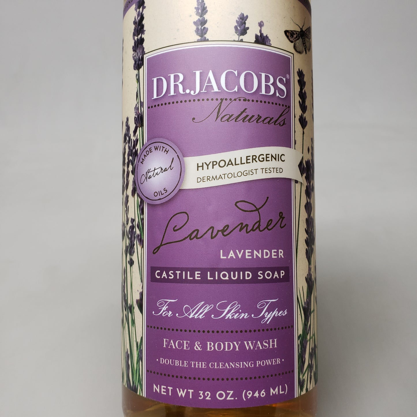 DR. JACOBS NATURALS Lavender Castile Liquid Soap 32 oz Hypoallergenic (New)