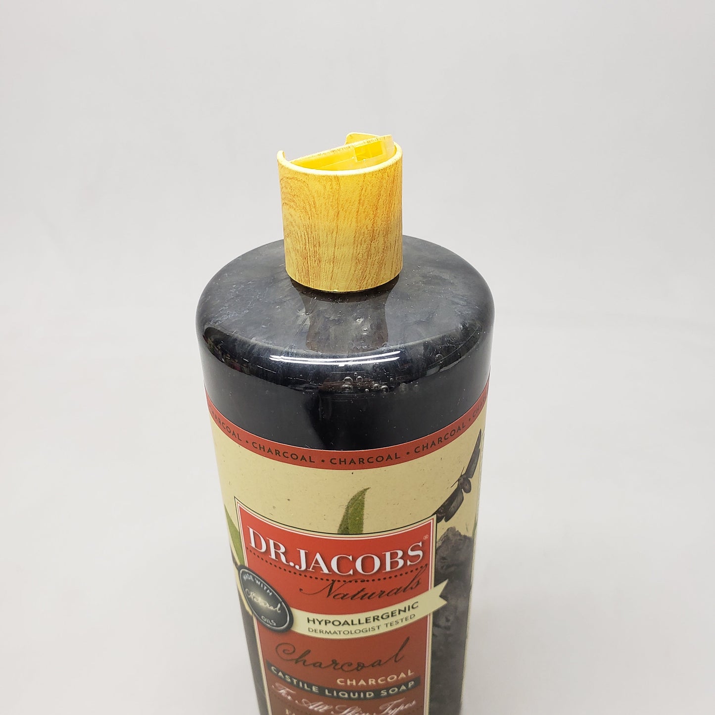 DR. JACOBS NATURALS Charcoal Castile Liquid Soap Lot of 4 - 32 oz Hypoallergenic (New)