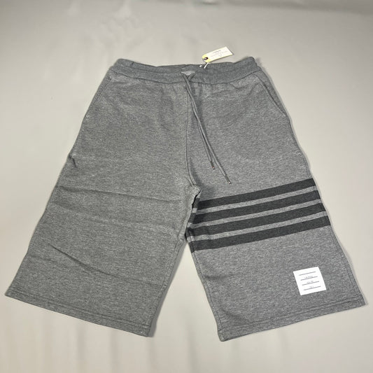 THOM BROWNE Classic Sweat Shorts in Tonal 4 Bar Loop Back Med Grey Size 5 (New)