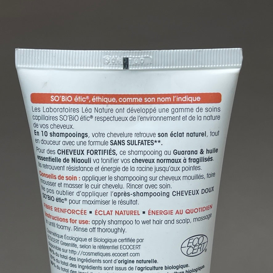 SO BIO ETIC Shampooing Cheveux Fortifies Guarana Bio Shampoo 8.45 FL OZ (New)