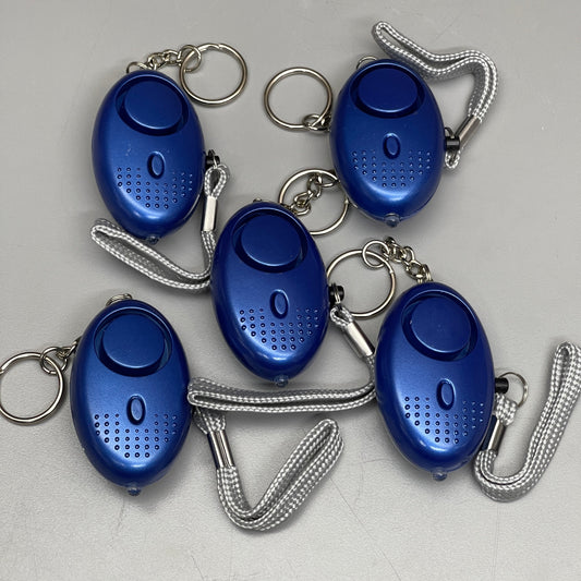 ZA@ 5-PACK! Personal Alarm Keychain Emergency Self Defense Alarm With LED Light Blue (New) D