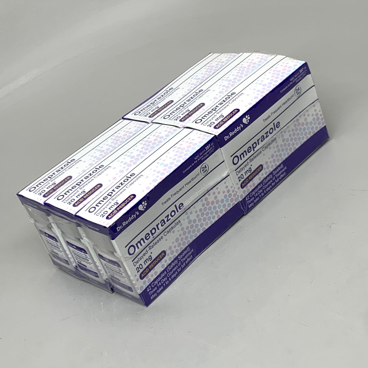 ZA@ DR.REDDY'S 6 BOXES! (18 Bottles) Omeprazole 20 mg Acid Reducer 756 CAPSULES (AS-IS) D