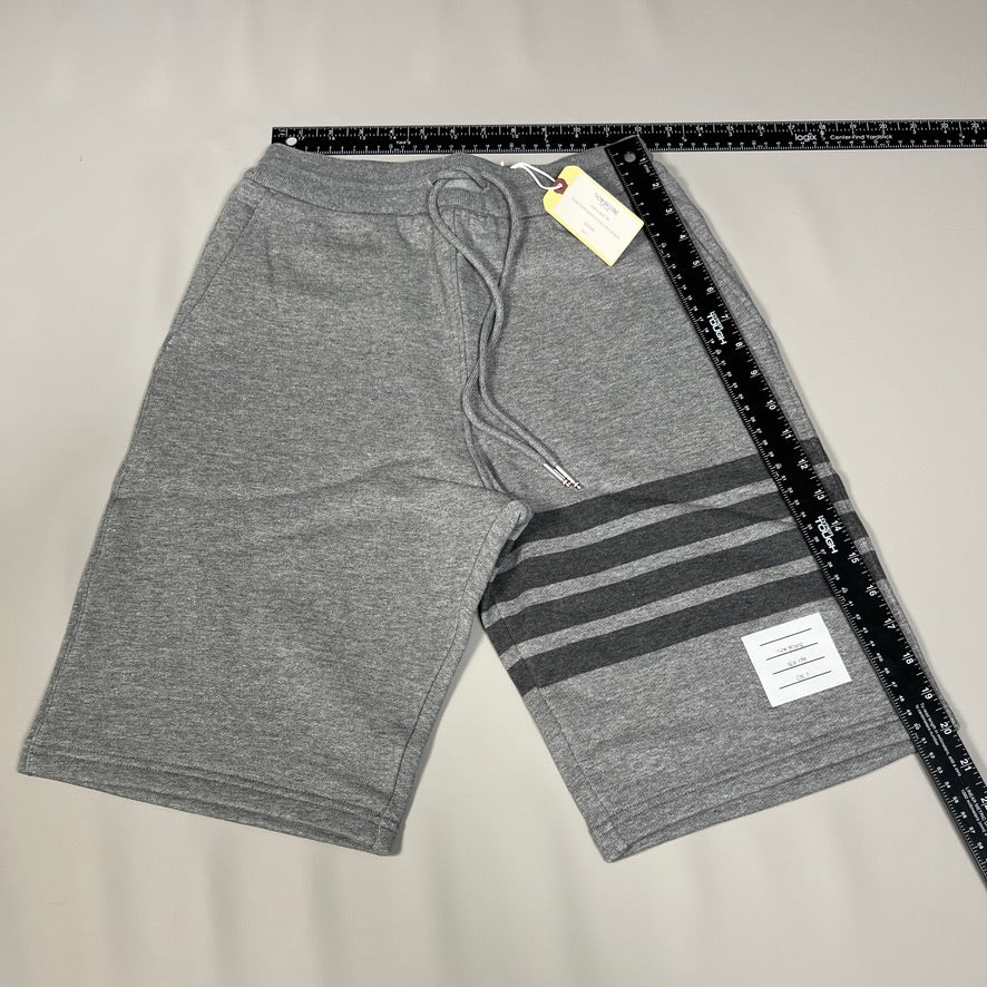 THOM BROWNE Classic Sweat Shorts in Tonal 4 Bar Loop Back Med Grey Size 0 (New)