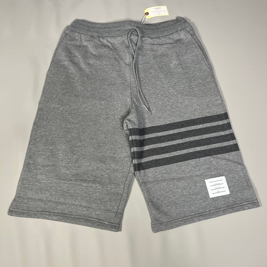 THOM BROWNE Classic Sweat Shorts in Tonal 4 Bar Loop Back Med Grey Size 4 (New)