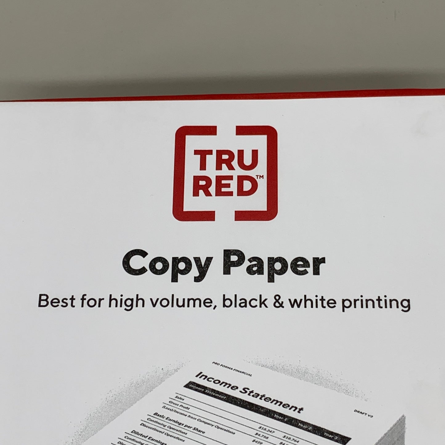 ZA@ TRU RED 5000 SHEETS White Copy Paper for High Volume Printing 10 Reams J