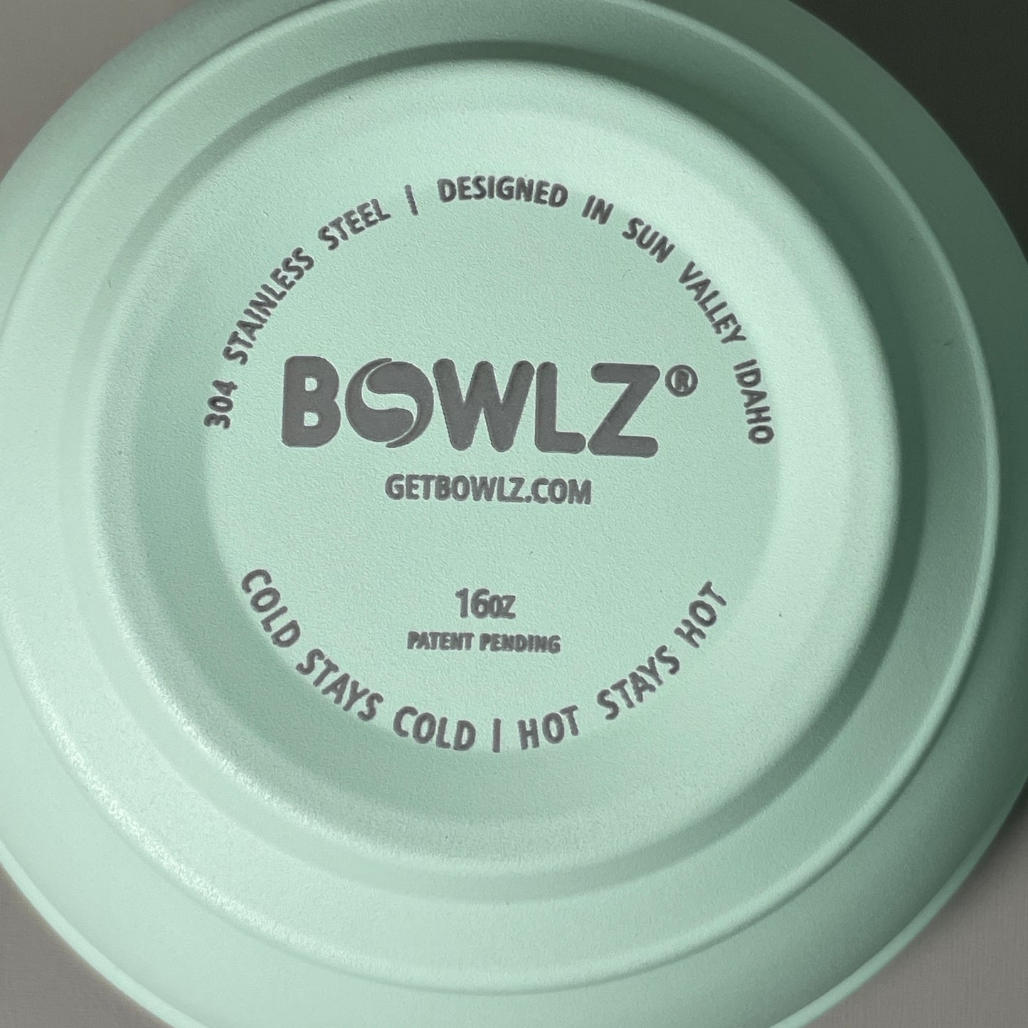 BOWLZ Stainless Steel Insulated Bowl 16 oz Mint (New)