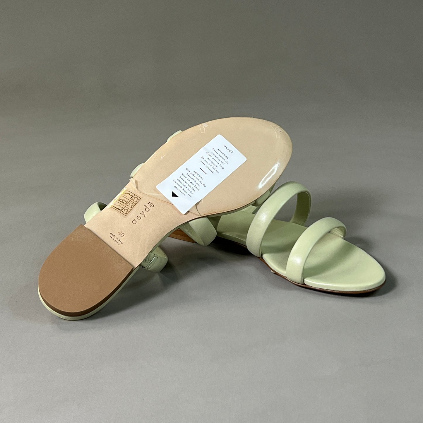 AEYDE Chrissy Pistachio Nappa Leather Sandals Women's Sz 10, EU 40, UK 7 Green (New)