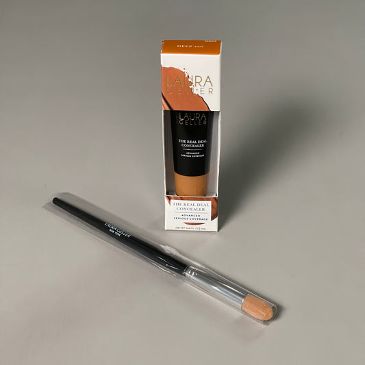 LAURA GELLER The Real Deal Concealer with Brush 0.41 fl oz Deep 430 (New)
