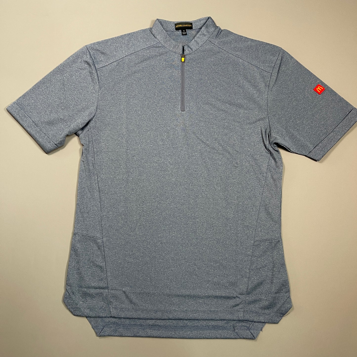 MCDONALD'S by APPAREL COLLECTION Crew Zip Polo Shirt Men's Sz S Heather Gray (New Other)