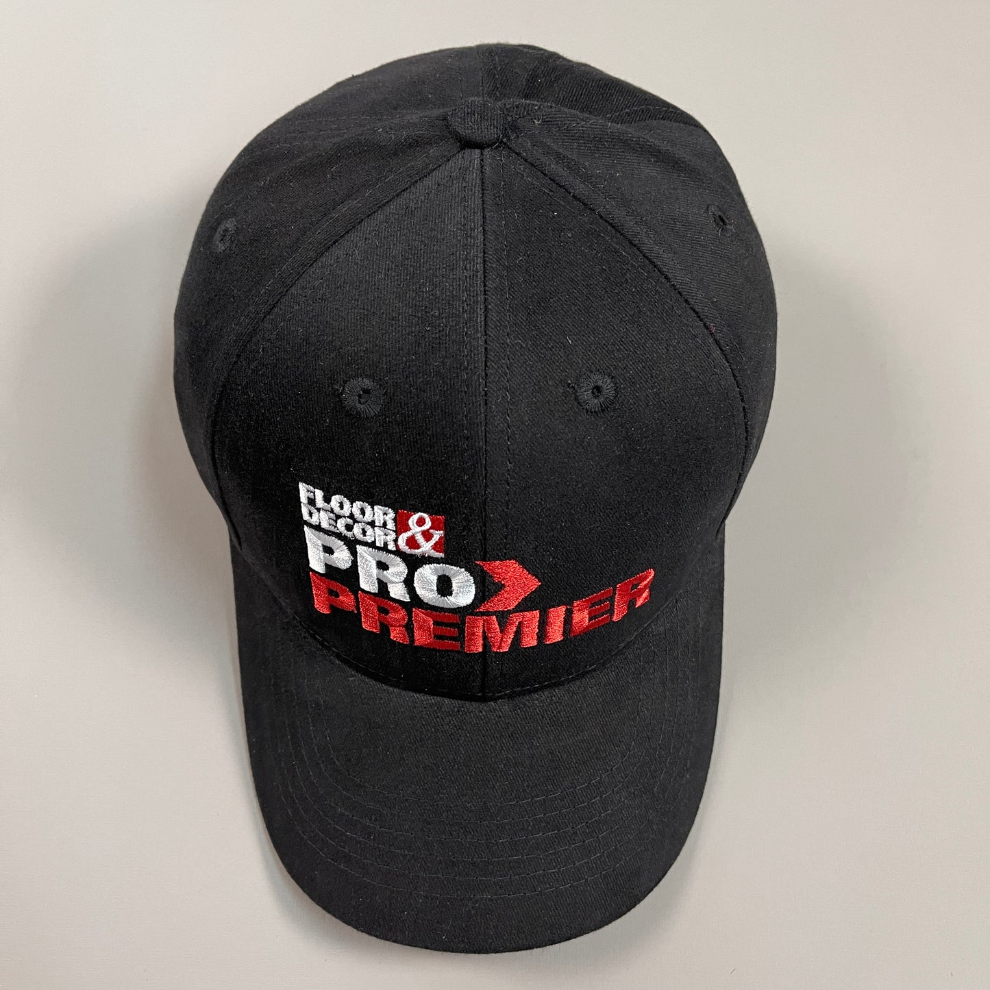FLOOR & DECOR PRO PREMIER Baseball Cap Embroidered adjustable Hat Sz OS Black New