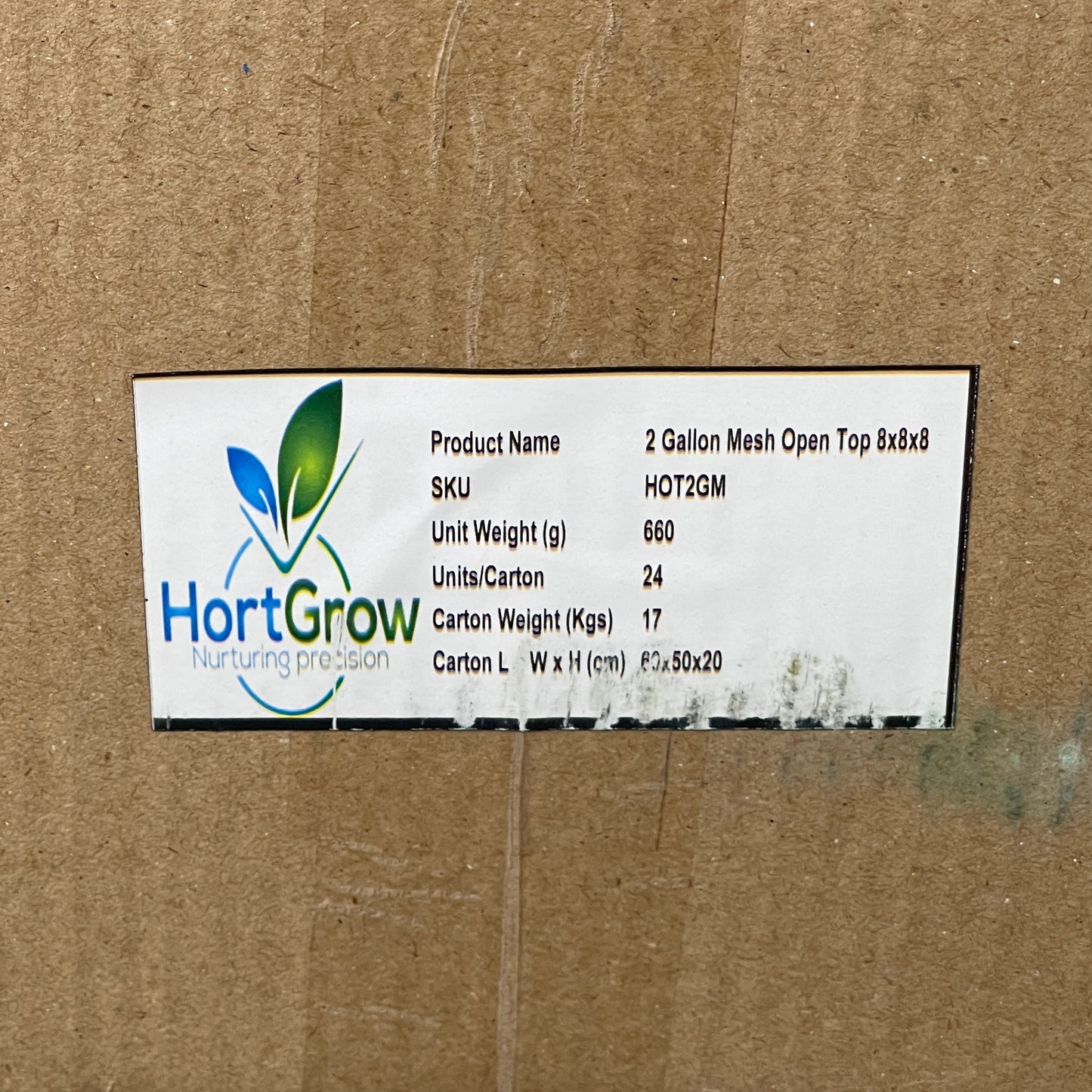 Case of 24 HORTGROW 2-Gallon Mesh Open Top Hydroponic Substrate HOT2GM (New)