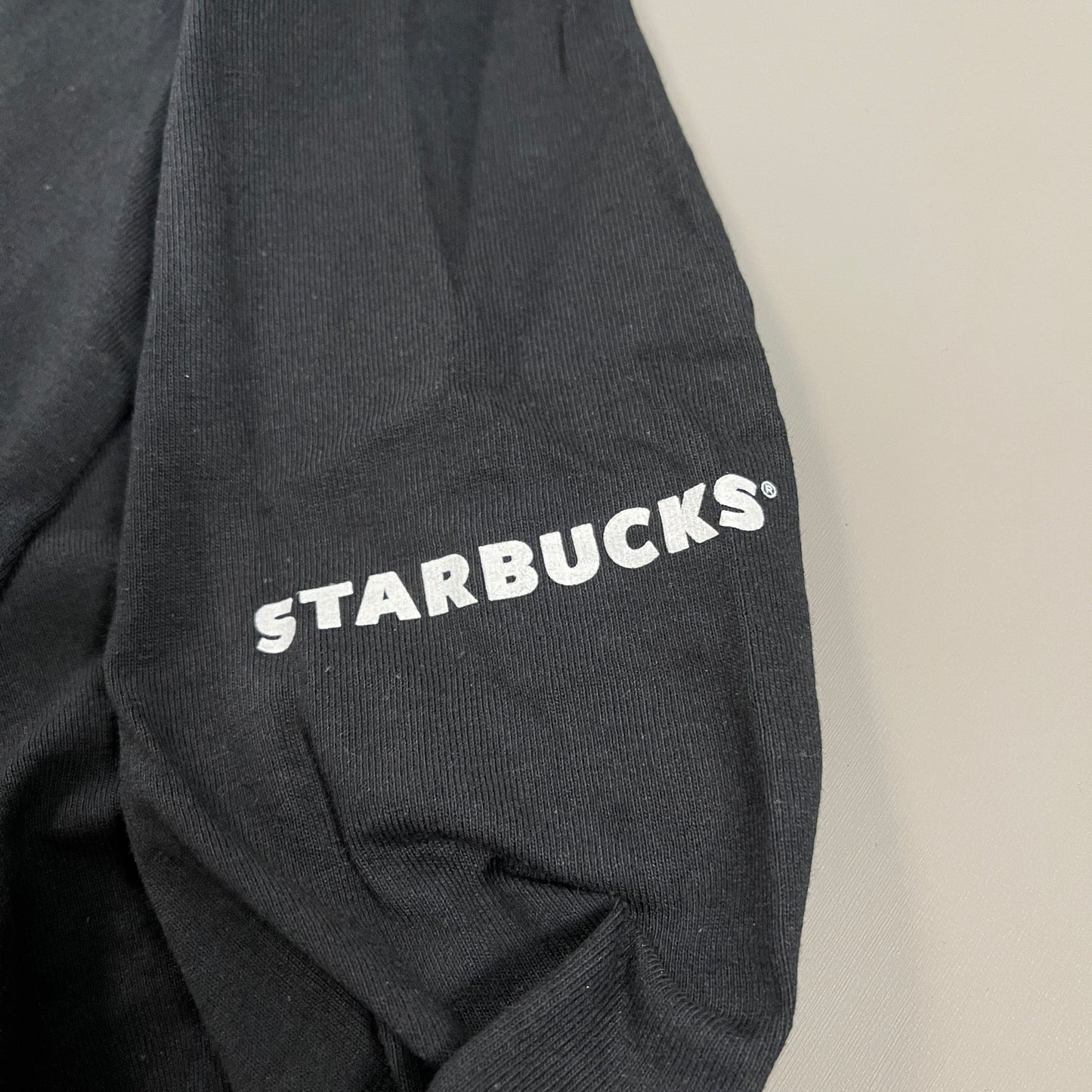 STARBUCKS Mock Turtleneck Long Sleeve Logo T-shirt Unisex Sz XL Black (New)