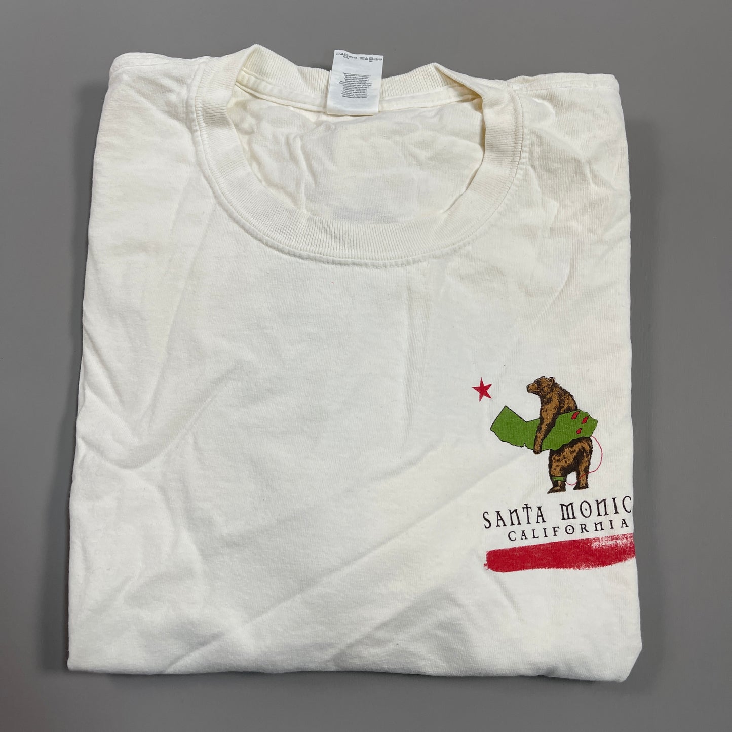 SANTA MONICA CALIFORNIA Surf Bear T-Shirt Unisex Sz XL Cream (New)