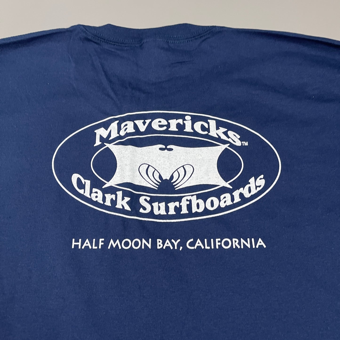 MAVERICKS CLARK SURFBOARDS T-Shirt Men's Sz 3XL Navy Blue Hanes Authentic (New)
