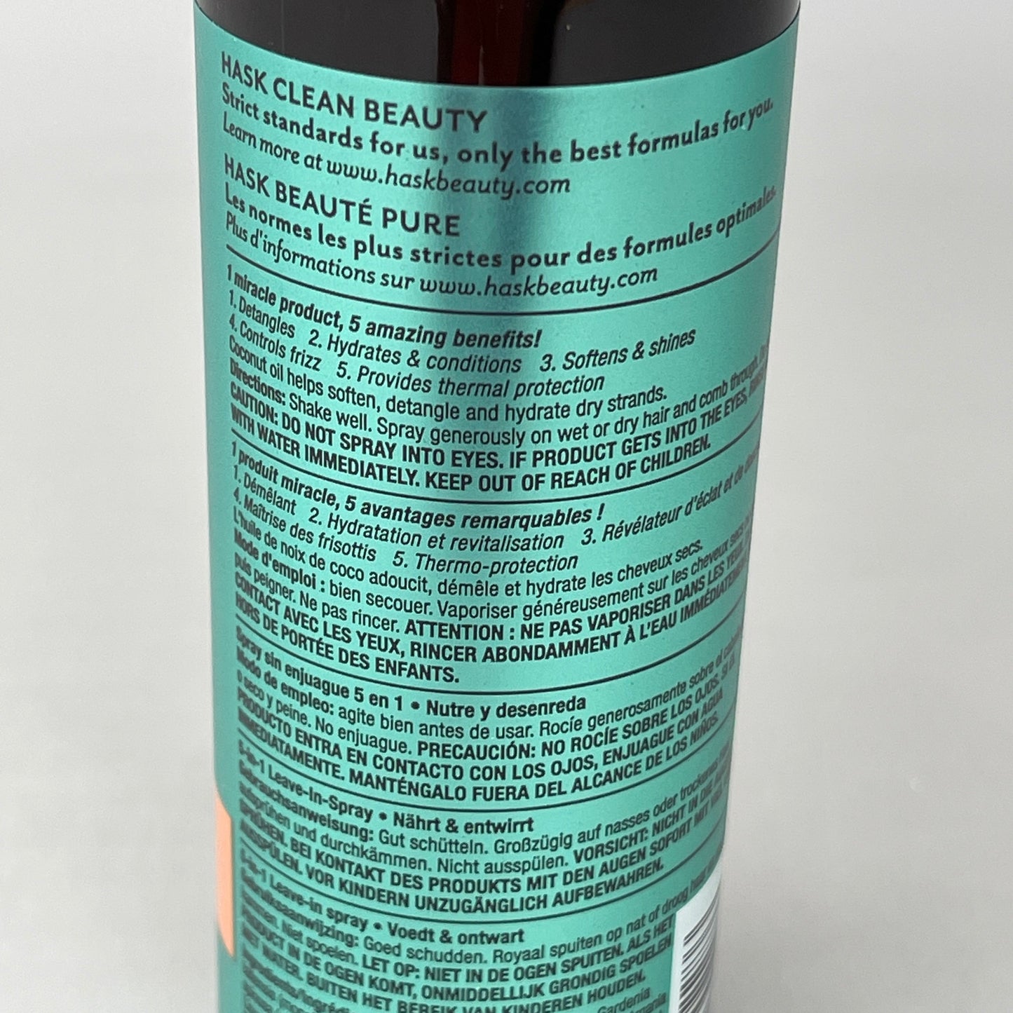 ZA@ HASK Coconut Oil 5 in 1 Leave in Condition Spray  6-PACK 6 oz 30228A(NEW)