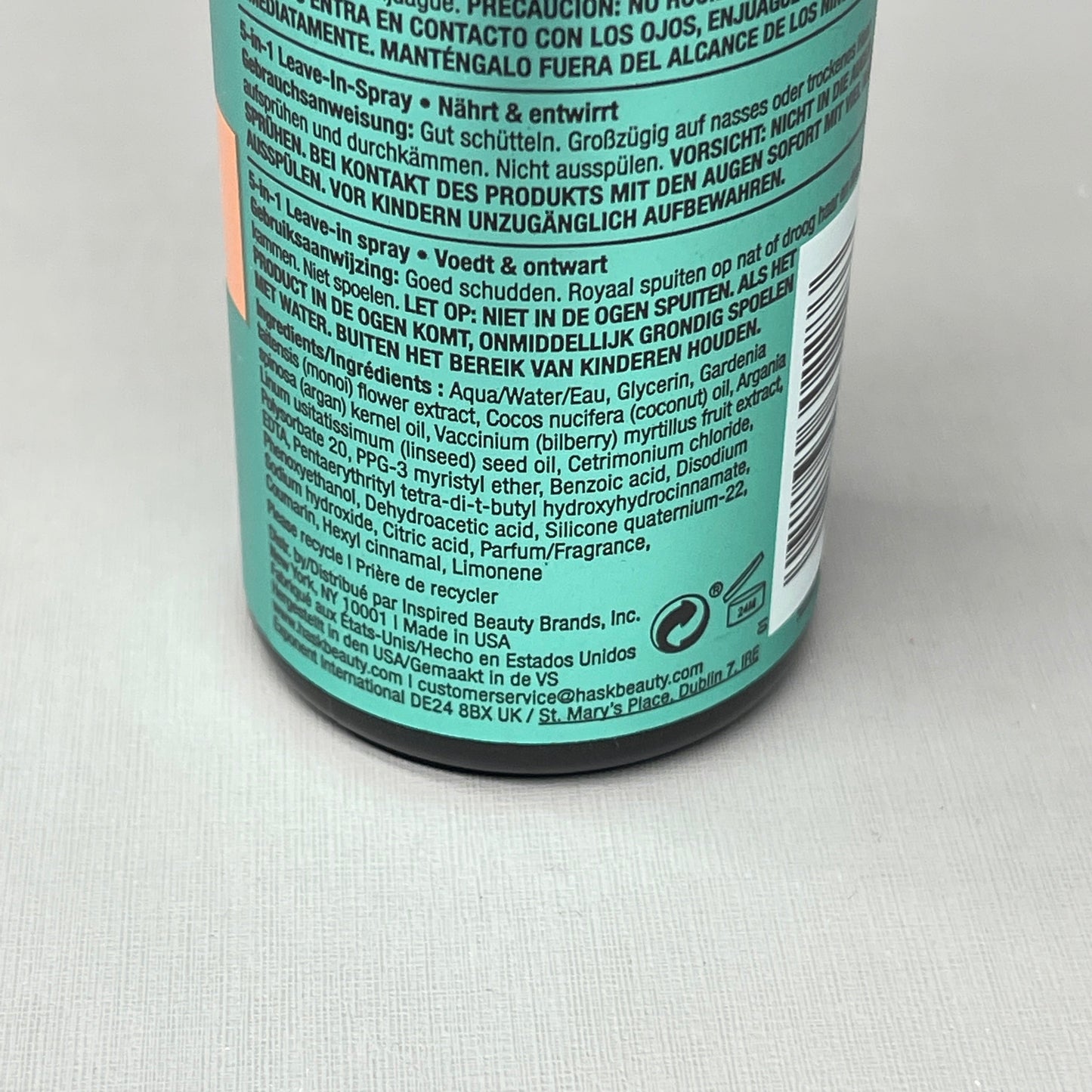 ZA@ HASK Coconut Oil 5 in 1 Leave in Condition Spray  6-PACK 6 oz 30228A(NEW)