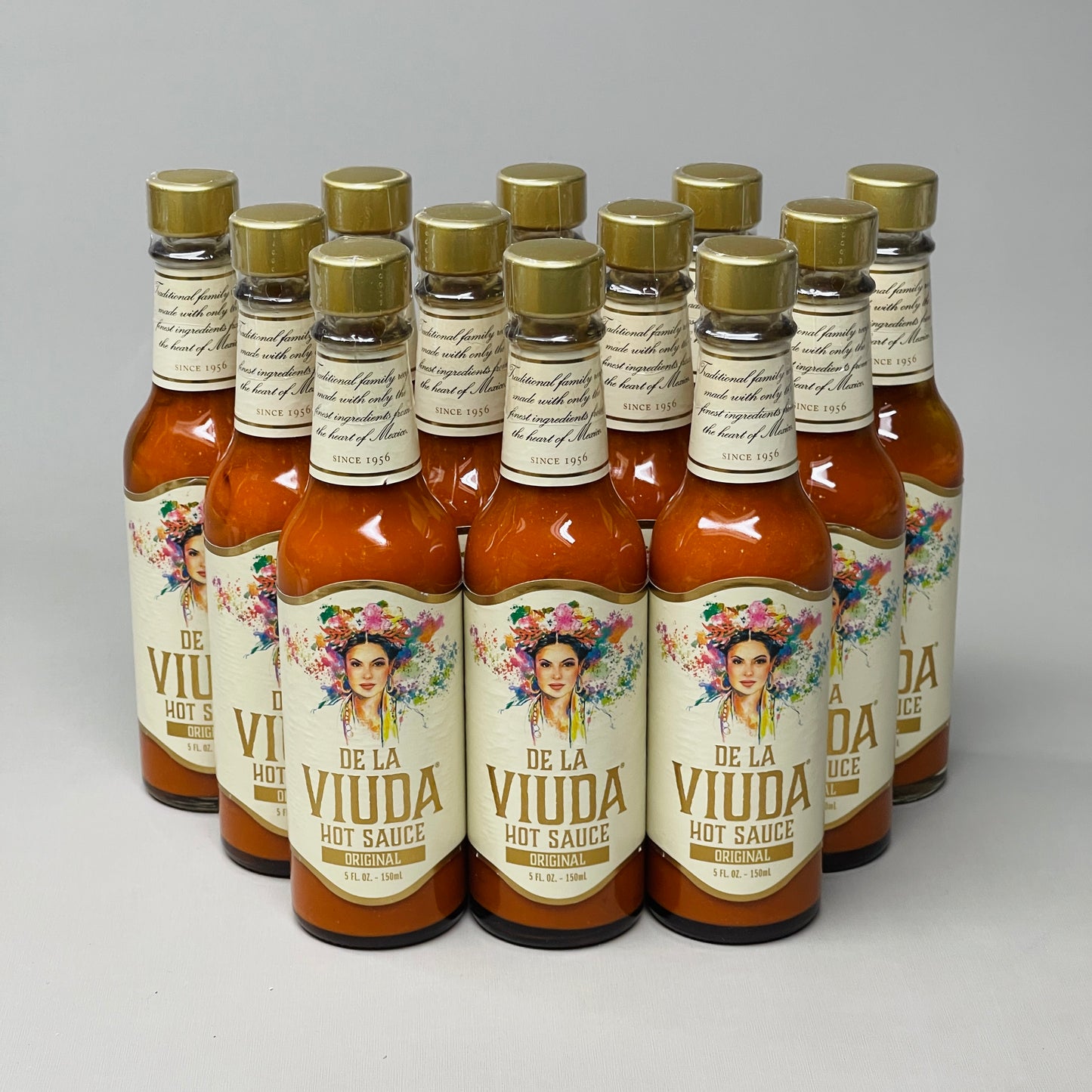 ZA@ DE LA VIUDA Original Hot Sauce 12-PACK! w/ Arbol Chili Peppers 5 fl oz 03/23 (AS-IS)