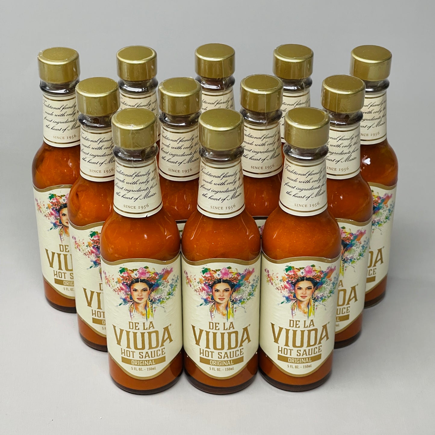 ZA@ DE LA VIUDA Original Hot Sauce 12-PACK! w/ Arbol Chili Peppers 5 fl oz 03/23 (AS-IS)