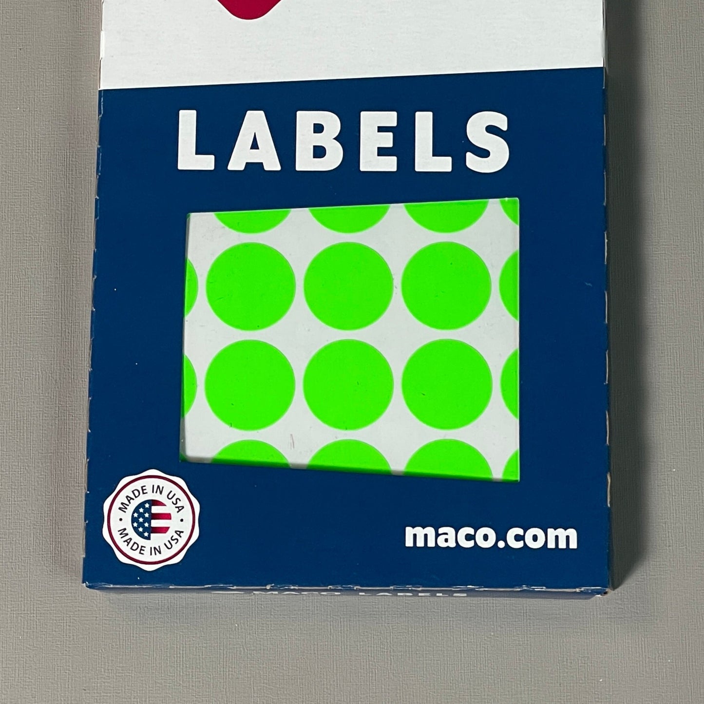 MACO Round GREEN GLOW Color-Coding Labels Dots 3/4” Dia. 1000 Labels MR1212-10