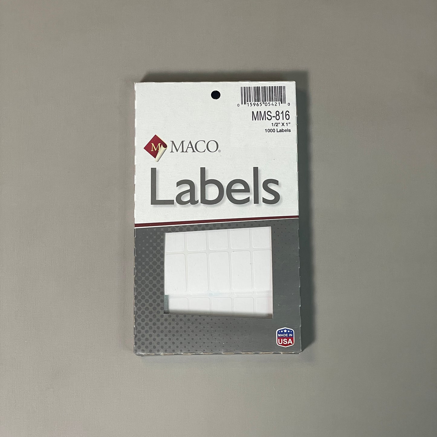 MACO White Rectangular Labels, 1/2" x 1" 3-PACK x 1000 Labels (3000 Labels) MS-816