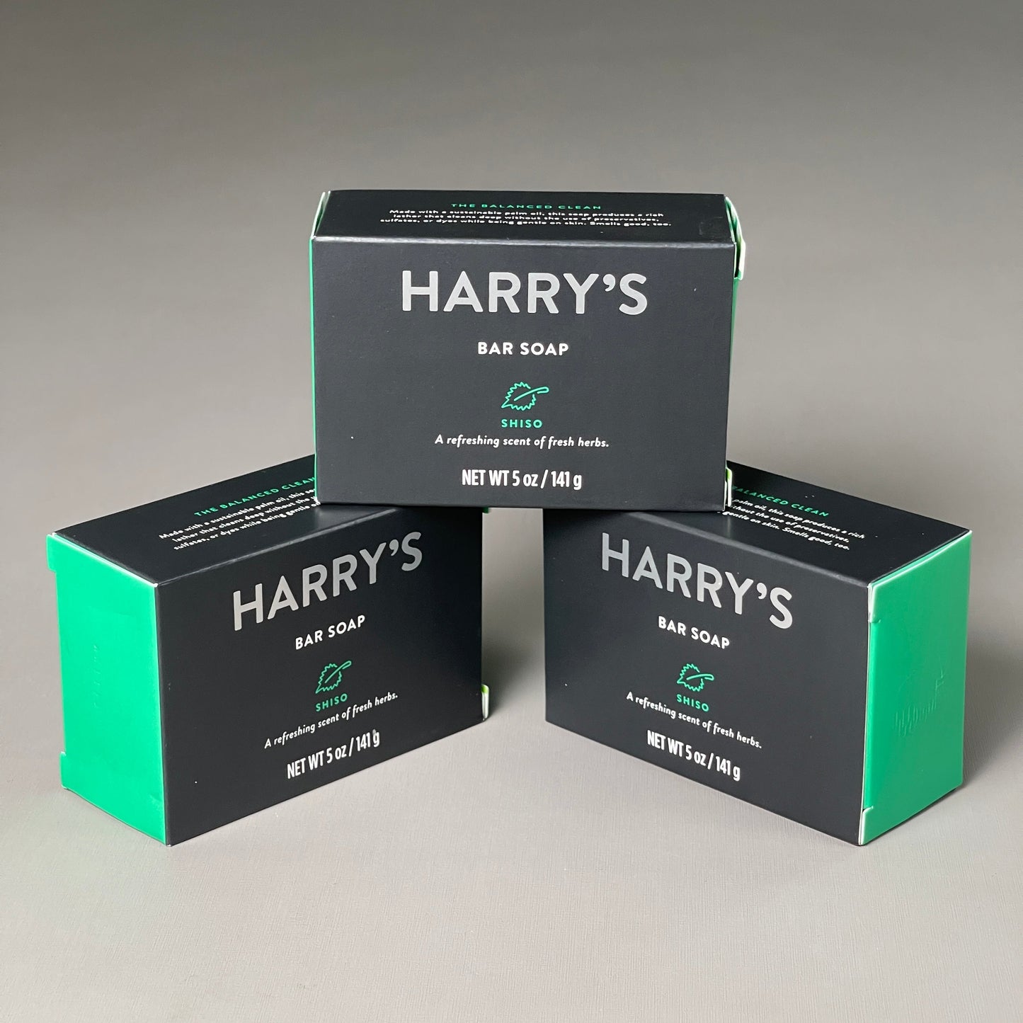 ZA@ HARRY'S Shiso Bar Soap (3-PACK) 5 oz Fresh Herbs (New)