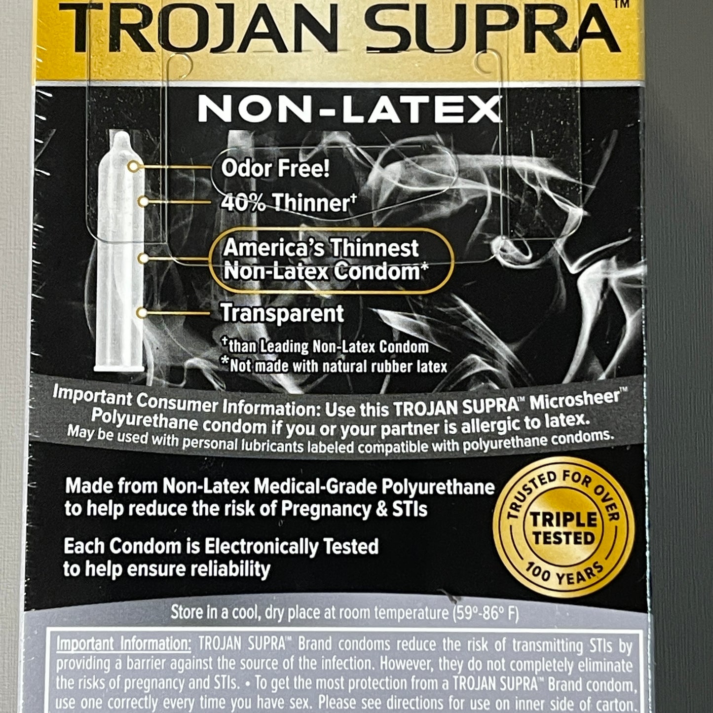 TROJAN Bare Skin Supa Thin Non-Latex Polyurethane Condoms 2-PACK (12 Total) 20013287 (New)