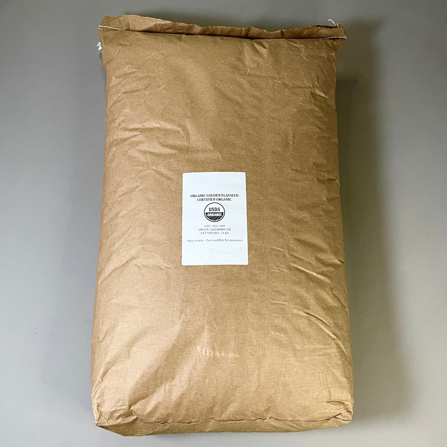 ZA@ ORGANIC GOLDEN FLAXSEED 54 lb Bag (Certified Organic) 25 KG Kazakhstan 2021 (AS-IS)